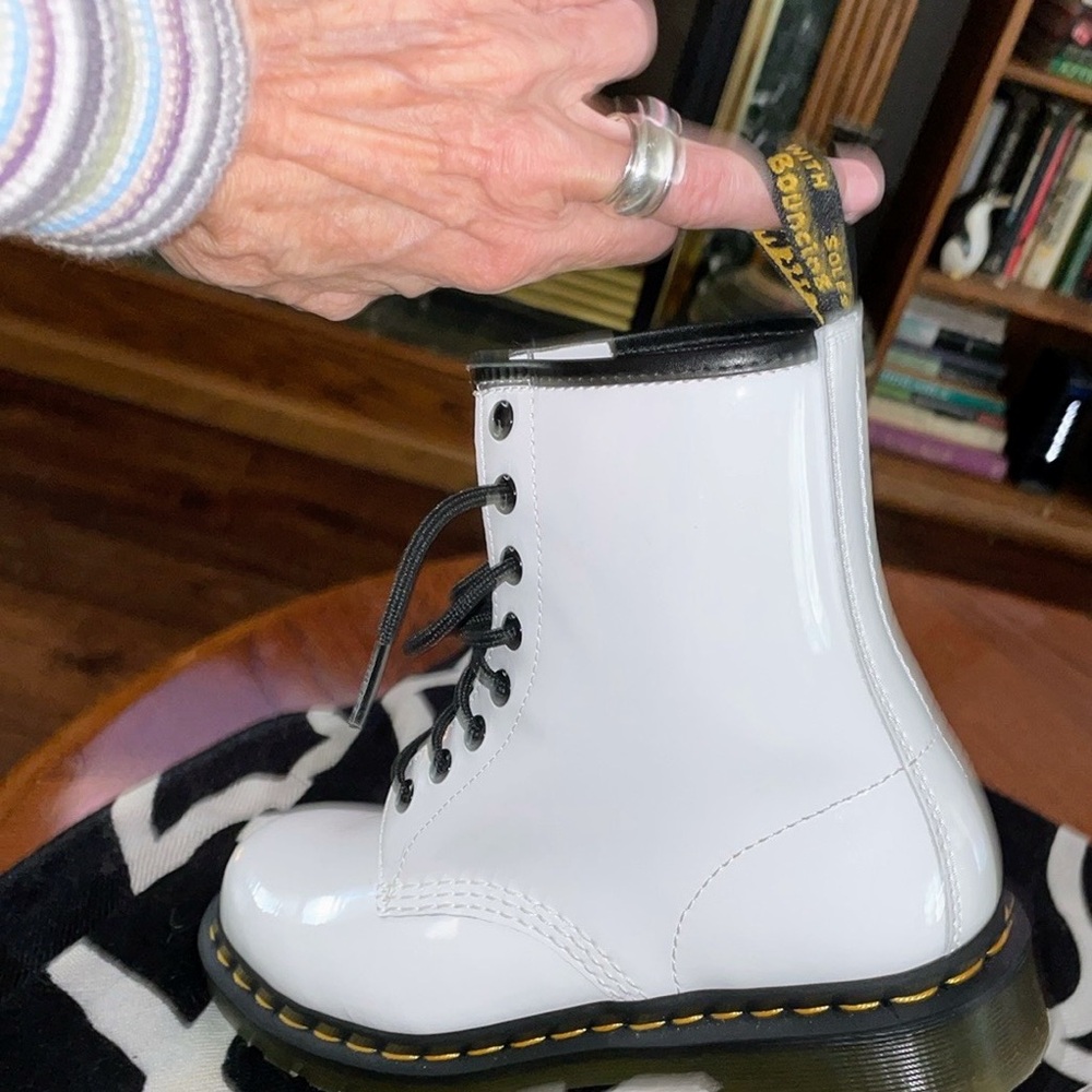 Dr Martens White Patent Leather